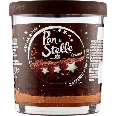 Pan di Stelle Crema Spalmabile Streichcreme mit Haselnüssen Kakao und Pan di Stelle Kekse Körnern 190 g italienisch Original