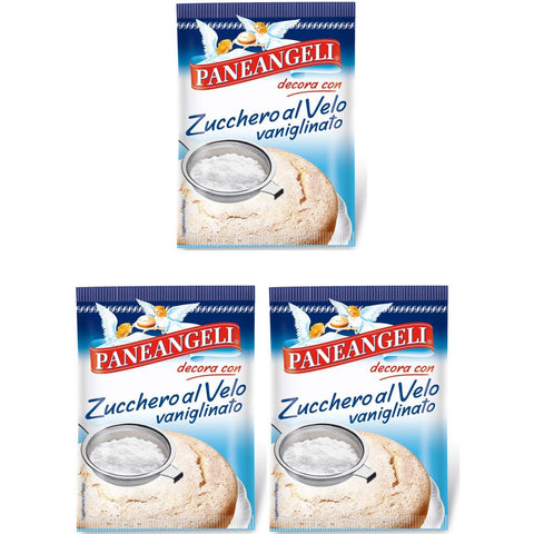 Paneangeli Zucchero Al Velo Zuckergusszucker mit Vanillegeschmack, 125 g, 3 Stück Original italienisch