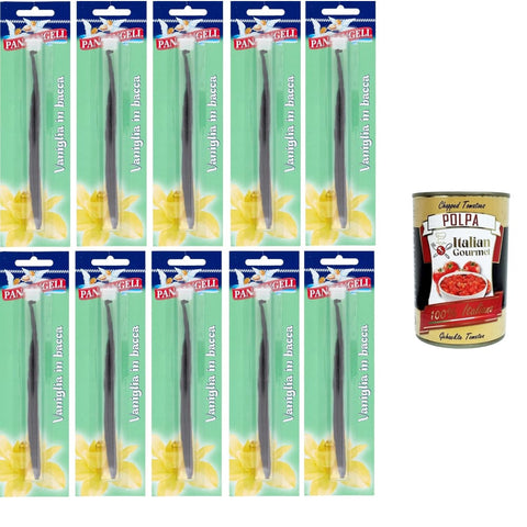 Paneangeli Süßigkeiten Paneangeli Vanillebeere, ideal, um gebackenen Desserts, Cremes, Kuchen, Puddings, Eiscreme ein natürliches und intensives Aroma zu verleihen, 10 Packungen italienisch Original 8032804040014
