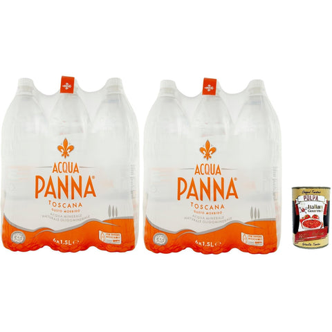 Panna Acqua Panna Still Natural Mineralwasser natürliches Wasser Mineral Water 12x1500 ml italienisch Original Pastasauce + kostenlos polpa 400 g
