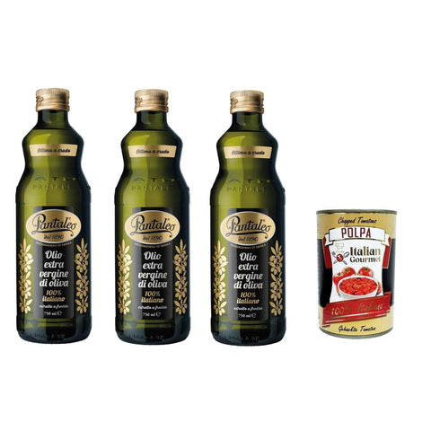 Pantaleo Olio extra vergine di oliva 100% italiano, 100% italienisch extra nativ Olivenöl 3x 750 ml Original