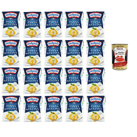 Parmalat Sterilgarda Panna da Cucina Italienische Kochsahne Packung 20x200 ml italienisch Original Pastasauce + kostenlos polpa 400 g