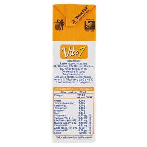 Parmalat Kapseln & Pads Parmalat Vita 7 Latte Intero UHT con Vitamine Vollmilch lange Haltbarkeit reich an Vitaminen 24x 500 ml italienisch Original 8002580036006