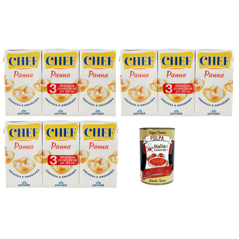 Parmalat Panna chef Sahne per cucinare Kochcreme creme fur Koch, double cream for cooking 3x125ml Original italienisch Zutat