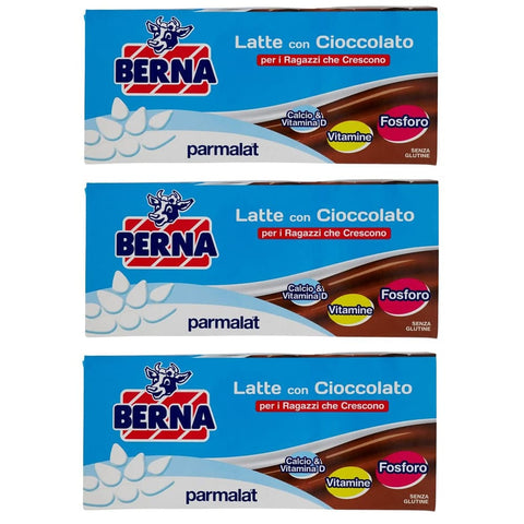 Parmalat Riegel Parmalat Berna Latte Con Cioccolato Milch mit Schokolade ( 3 x 200 ml ) Riegel italienisch Original 8002580012635