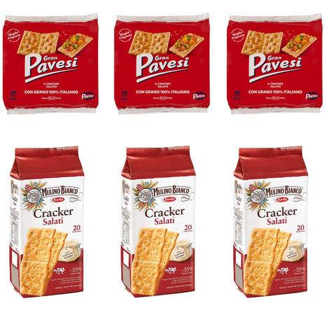 Pavesi Gran Crackers salati Salzgebäck gesalzen 3x560g Original italienisch Snack