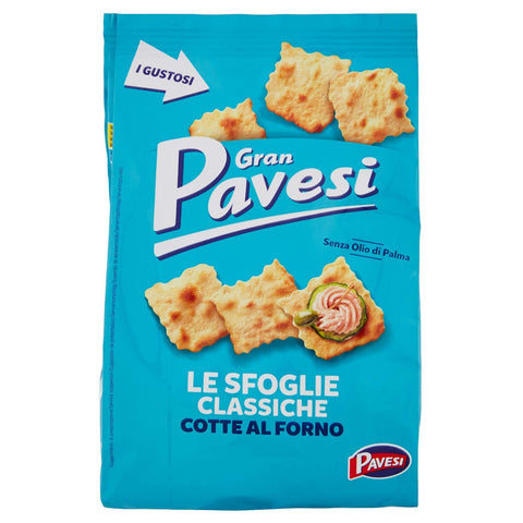 Pavesi Gran Sfoglie Classiche Cracker im Ofen gebacken knusprig Salzgebäck snack 160 gr 3x Original italienisch