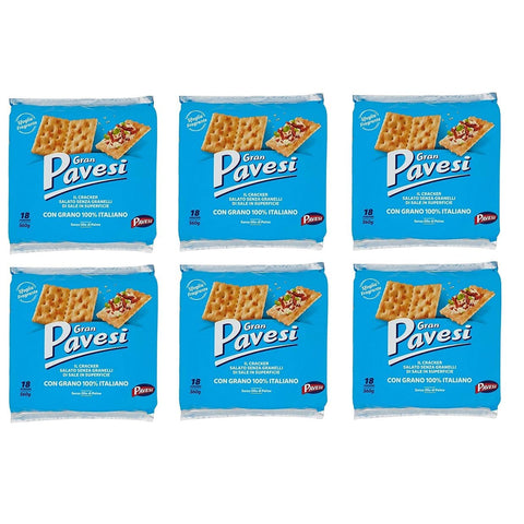 Pavesi Gran non salati Crackers ungesalzen 560g kekse gebäck 6x Original italienisch