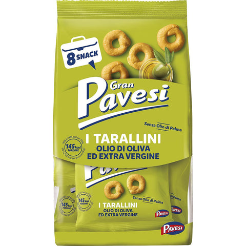 Pavesi Gran Snack Tarallini Olivenöl und natives Olivenöl extra, ohne Palmöl 256 g Packung italienisch Original