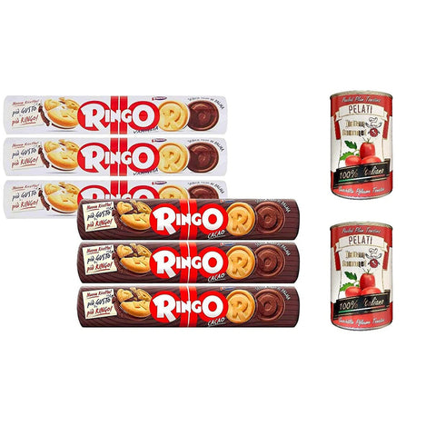 6 Packungen Ringo Tubo 3 Packungen Vanille 3 Packungen Kakao 1x165g Original italienisch Feinkost