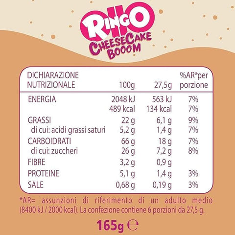 Pavesi Kekse Pavesi Ringo Pavesi Cheesecake Cheese cake Booom box 42 Einzelportionen italienisch Original