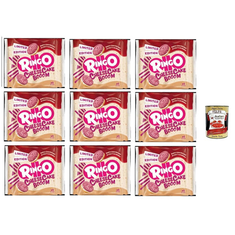 Pavesi Kekse Pavesi Ringo Pavesi Cheesecake Cheese cake Booom Knusprige Doppelkekse mit cremiger Cheesecake Füllung Limitierte Auflage 9x165g italienisch Original 8013355501988