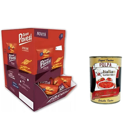 Pavesi Knäckebrot Pavesi Gran Sfogline Cracker mit Barbecue Geschmack, im Ofen gebacken. Packung mit 35 Einzelportionen à 30 g italienisch Original 8032804040014