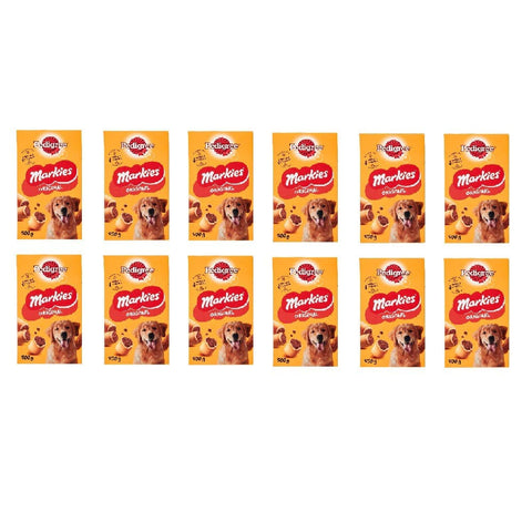 Pedigree Hundekuchen, Kekse & Kausnacks 12x Pedigree Markies Hundekekse mit Fleisch und Mark 500g 5010394996587