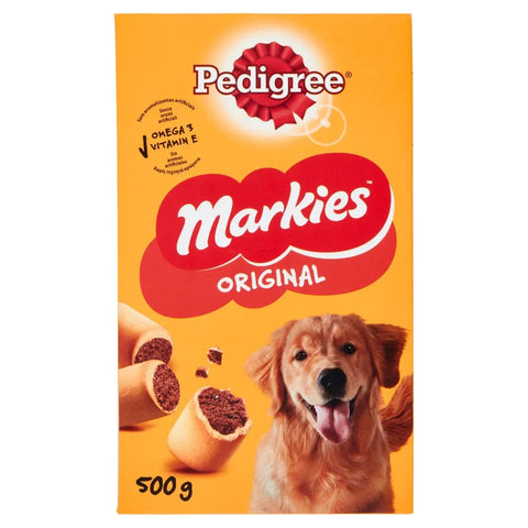 Pedigree Hundekuchen, Kekse & Kausnacks 12x Pedigree Markies Hundekekse mit Fleisch und Mark 500g 5010394996587