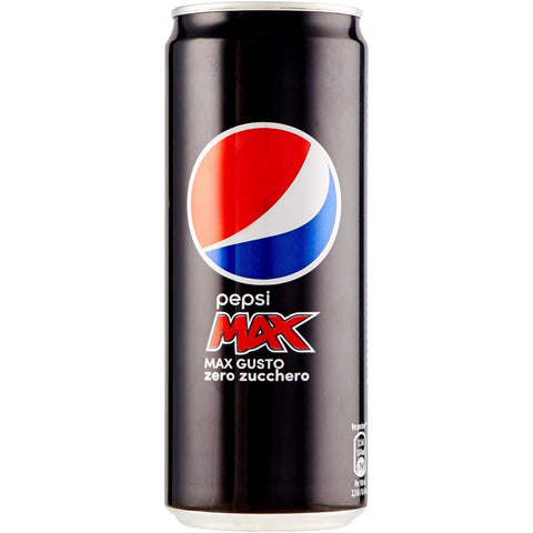 Pepsi Zero Zucker Das zuckerfreie Erfrischungsgetränk von Pepsi ohne Kalorien, Koffeinhaltige Cola in der Dose, EINWEG Dose (24 x 0,33 l) italienisch Original