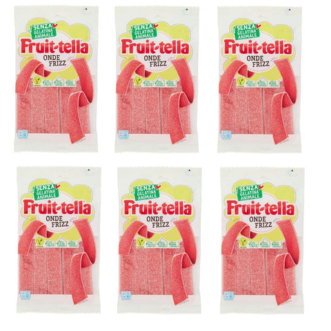 Perfetti Van Melle Frucht- & Kräuterbonbons 6x Fruittella Onde Frizz weiche Bonbons mit Fruchtgeschmack ohne tierische Gelatine Beutel mit 145g Süßigkeiten mit natürliche Aromen ohne künstliche Farbstoffe und Fruchtsaft SONDERANGEBOT 8003440112977