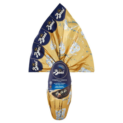 Perugina Baci Fondentissimo 70% Uovo di Cioccolato Fondnete Ostereier aus Dunkle Schokolade mit Überraschung und 4 Pralinen 265g italienisch Original