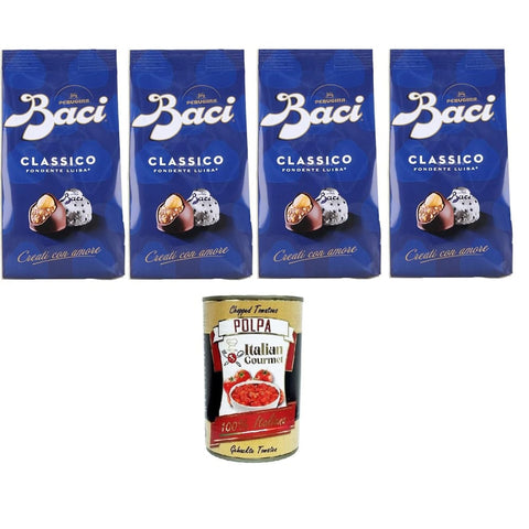 Perugina Süßigkeiten & Knabbereien Perugina Baci Classico Pralinen mit Extra dunkle Schokoladenpraline gefüllt mit Haselnüssen 4x125gr italienisch Original 8032804040014