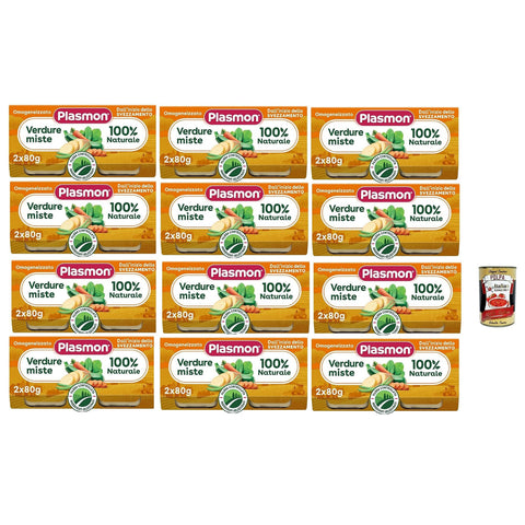 Plasmon verdure miste 12x ( Mit ausgewählten Zutaten 100% natürlich Ohne Stärken und Salz hinzugefügt 2x 80g italienisch Original