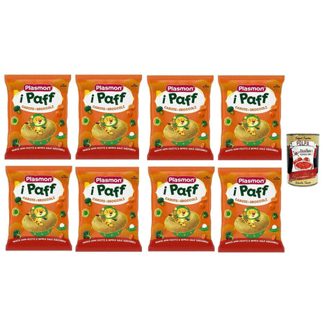 Plasmon Kekse, Zwieback & Chips Plasmon snack Carote e broccoli 12x 15g Original italienisch inkl. Italian Gourmet Polpa 400g 8032804040014