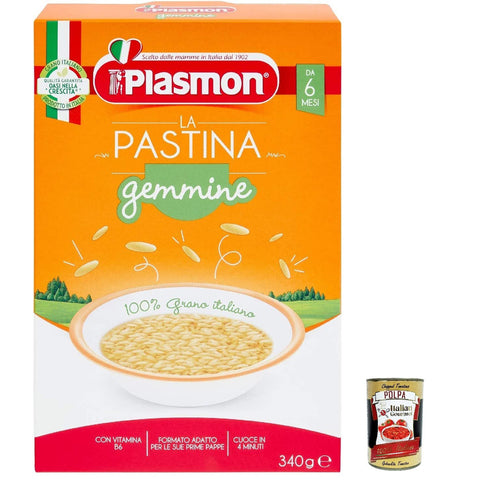 Plasmon Pastina Gemmine 340 g 3x italienisch Original Pastasauce + kostenlos polpa 400 g