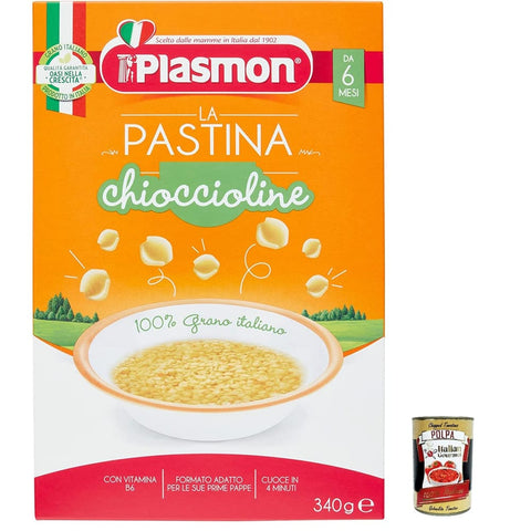 Plasmon Nudeln & Pasta Plasmon Chioccioline Pastina Infanzia Svezzamento Dai 6 Mesi 340 Grammi 6x Original italienisch inkl. Italian Gourmet Polpa 400g 8001040012420