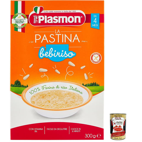 Plasmon La Pastina Bebiriso 300g Con Farina di riso 100% Italiano 3x Original italienisch inkl. Italian Gourmet Polpa 400g