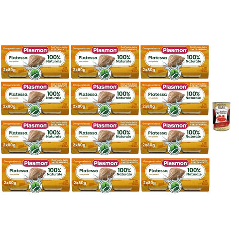 Plasmon Snack Kuchen & Backwaren Plasmon Pesce Platessa con Patate, 12x (2x 80 g), Mit ausgewählten Zutaten, 100% natürlich, Ohne Stärken und Salz hinzugefügt italienisch Original 8032804040014
