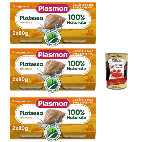 Plasmon Snack Kuchen & Backwaren Plasmon Pesce Platessa con Patate, 3x (2x 80 g), Mit ausgewählten Zutaten, 100% natürlich, Ohne Stärken und Salz hinzugefügt italienisch Original 8001040411643