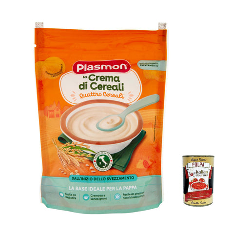 3x Plasmon Crema di Cereali Quattro Cereali 200 g + Italian Goumet polpa 400 g italienisch Original Pastasauce