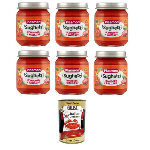 Plasmon Tomatensauce Plasmon i Sughetti Pomodoro e Basilico i Tomaten und Basilikumsaucen 6x120 g Tomatensauce italienisch Original 8032804040014