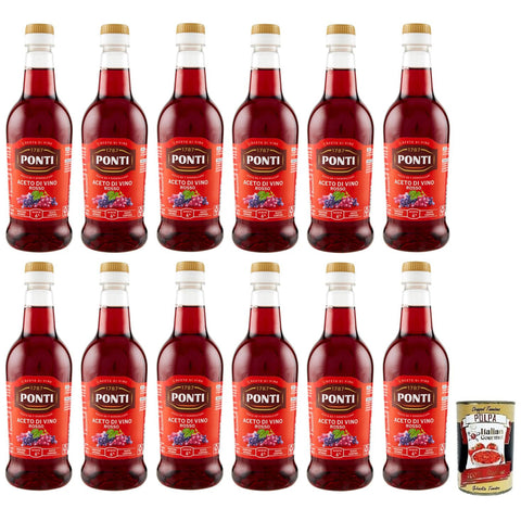 Ponti Aceto di Vino Rosso Rotweinessig Essig Säure 6% PET 12x 500ml italienisch Original