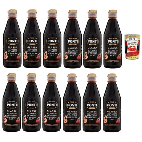 Ponti Glassa all' Aceto Balsamico di Modena IGP, Glasur mit Balsamico Essig aus Modena I.G.P., 12x 500 g italienisch Original