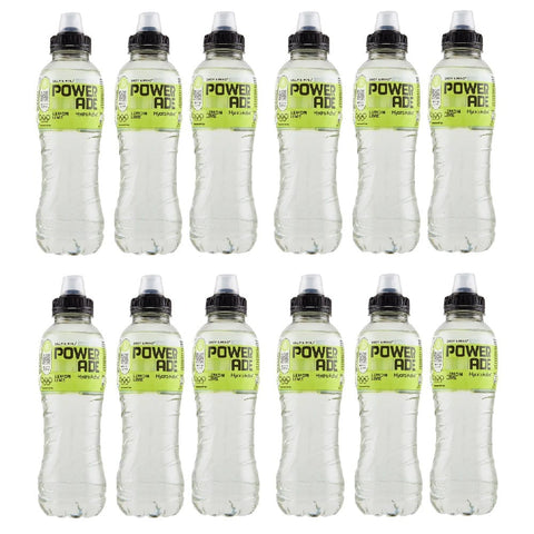 Powerade Energy Drinks 12x POWERADE Active Lemon e Lime Wasser mit Zitronen- und Limettengeschmack – Erfrischendes, kalorien- und zuckerfreies Getränk mit den Vitaminen B3 und B6 – Sportgetränk mit Mikronährstoffen in 500-ml-PET-Einwegflaschen 5449000341563