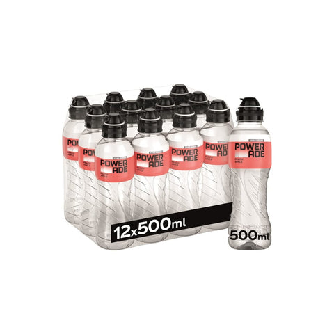 Powerade Energy Drinks 12x POWERADE Active Peach Apple Pfirsich-Apfel-Wasser – Kalorienfreies und zuckerfreies Erfrischungsgetränk mit den Vitaminen B3 und B6 – Sportgetränk mit Mikronährstoffen in Einwegflaschen PET 500 ml 5449000341556