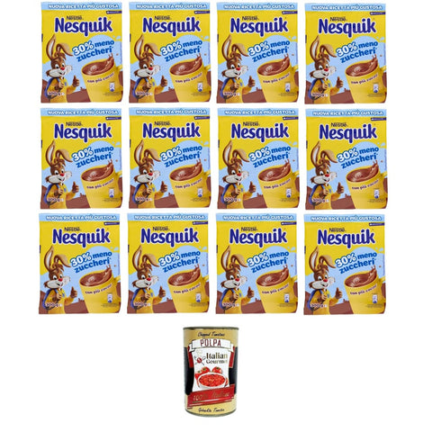 Preparato Solubile Per Milchpulver mit Geschmack Preparato Solubile Per Bevanda Con Cacao Magro 30% Meno Zuccheri Lösliche Getränkezubereitung mit fettarmem Kakao und 30% weniger Zucker 12x 300gr Original italienisch inkl. Italian Gourmet Polpa 400g 8032804040014