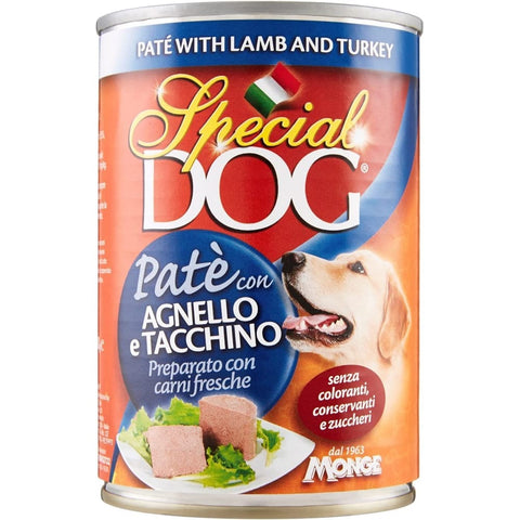 Ricel SUD Nassfutter Ricel SUD Monge Special Dog Pate '12 Stück à 400 gr Fleisch Lamm/Truthahn Hunde Erwachsene italienisch Original 8090212328094