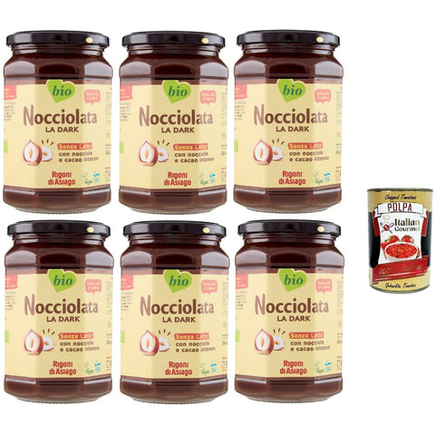 Rigoni di asiago Haselnuss Rigoni di asiago Nocciolata La Dark Milchfrei Haselnusscreme ohne Palmöl Nuss Nougat Creme ohne Palmöl Leckerer 6x 650g italienisch Original 8052575090186