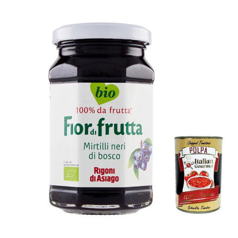 Rigoni di asiago - Fiordifrutta Fruchtaufstrich - Schwarze Blaubeeren -Aufstrich Marmelade Konfitüre Brotaufstriche Original aus 6x250 g italienisch Original
