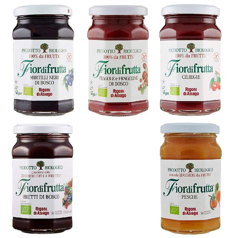 Rigoni di Asiago Fiordifrutta Testpaket Italienische Marmelade Marmelade BIO 5X 250g Original italienisch