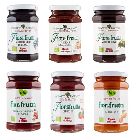 Rigoni di Asiago Konfitüren Rigoni di Asiago Testpaket Fiordifrutta BIO Brotaufstriche Konfitüre 6 x 250 g Konfitüren italienisch Original 8001505004533