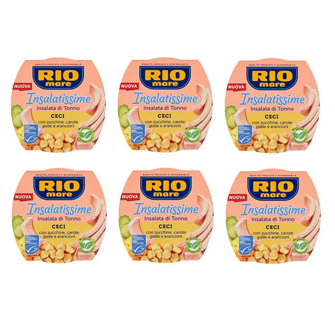 Rio Mare Insalatissime Ceci Thunfischsalat Kichererbsen mit Zucchini und Karotten Fertiggerichte 160 g 6x italienisch Original