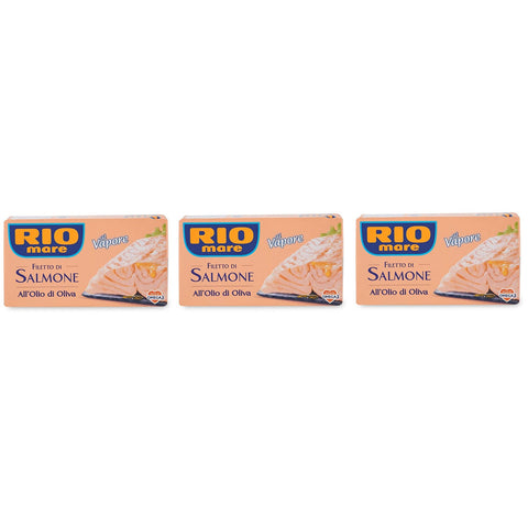 Rio Mare filetto di Salmone cotto a vapore gedämpft Lachsfilet Olivenöl 3x 125g Original italienisch