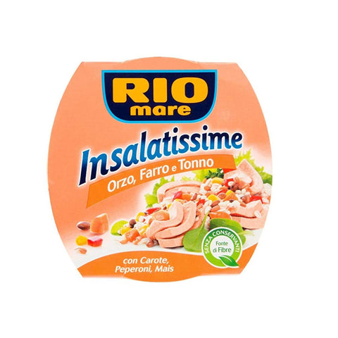 Rio Mare Insalatissime Orzo Farro e Tonno Gerste, Dinkel und Thunfisch 160 g mit Karotten, Paprika und Mais Fertiggerichte italienisch Original