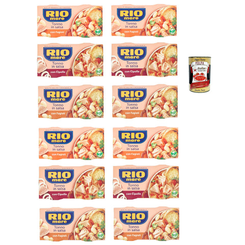 Rio Mare con gusto testpaket fertiggerichte Thunfisch Instant food, Tonno e fagioli, Tonno e cipolle, Tonno e piselli 24x 160 g italienisch Original