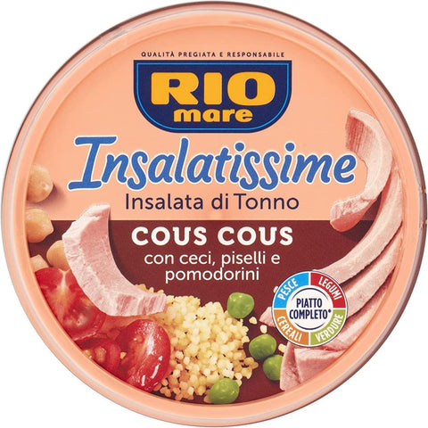 Rio Mare Gemüsegerichte Rio Mare Insalatissime Couscous und Thunfisch mit Kichererbsen, Erbsen, Kirschtomaten 200g 3x Original italienisch 8004030830066