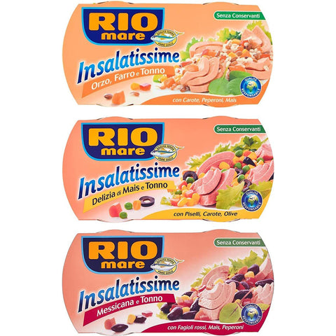 Rio Mare Insalatissime testpaket Insalatissime Delizia di Mais e Tonno Pinne Gialle Insalatissime alla Messicana e Tonno 2 x 160g italienisch Original