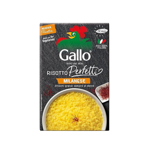 Riso Gallo Reisgerichte Riso Gallo Gallo Risotto Perfetto Milanese Mailänder Risotto Mix 100% Reis 12x 175g italienisch Original 8001420005806