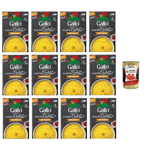 Riso Gallo Reisgerichte Riso Gallo Gallo Risotto Perfetto Milanese Mailänder Risotto Mix 100% Reis 12x 175g italienisch Original 8001420005806